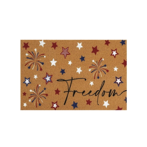 Sahpxhe Independence Day Non Slip Rug, Absorbent Stain Resistant Dust Proof with Silicone Backing for Bathroom Doormat Beige