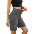 thumbnail image 1 of Sahpxhe Jeans for Women Elastic High Waist Straight Leg Trendy Bermuda Shorts Oversized Casual Loose Jean Shorts with Pockets Gray XXXL, 1 of 9