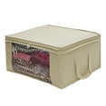 thumbnail image 1 of Sahpxhe Large Comforter Storage Bag Large-Capacity Zipper Storage Bag with Transparent Window Foldable Machine Washable Bag for Blankets,Quilts and Thick Clothes 19.26 x 14.17 x 8.26in Beige, 1 of 9