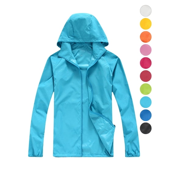 Sahpxhe Rain Jacket Men Lightweight Quick Dry Waterproof Raincoat Mens Rain Jacket for Outdoor Sports Sky Blue XXL