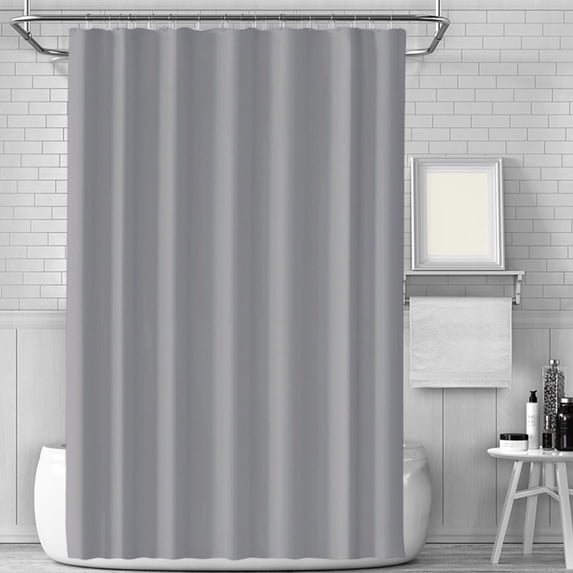 Sahpxhe Shower Curtain Soild Color Waterproof -Mildew Polyester Bath Curtain,Frosted Textured Bathroom Partition Bathroom Decor,No-Drill,70.8X70.8in,Gray
