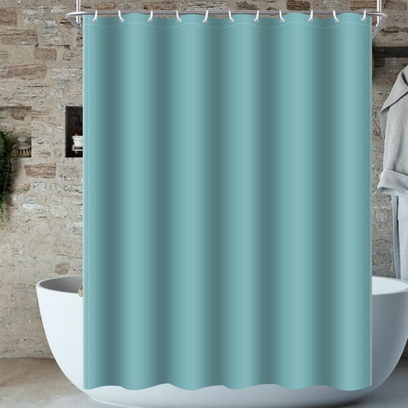 Sahpxhe Shower Curtain Soild Color Waterproof -Mildew Polyester Bath Curtain,Frosted Textured Bathroom Partition Bathroom Decor,No-Drill,70.8X70.8in,Green