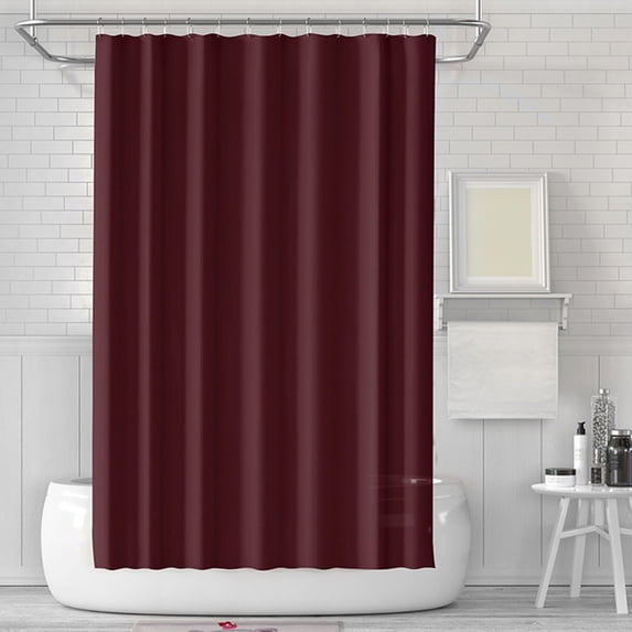 Sahpxhe Shower Curtain Soild Color Waterproof -Mildew Polyester Bath Curtain,Frosted Textured Bathroom Partition Bathroom Decor,No-Drill,70.8X70.8in,Red