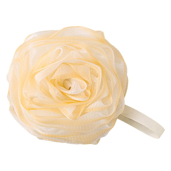 Sahpxhe Soft Bath Flower Loofah Shower Sponge,High Beauty Skin-Friendly Bath Sponge with Hanging Loop,Creates Rich Foam Hanging Loop for Bath,Size:5.91X5.91in Yellow