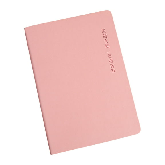 Sahpxhe Soft Face Notebook with Brightly Coloured Faux Leather Binding Thicker Than Regular Papers Blank Kraft Paper Cover for Personalising and Decorating at Will Pink