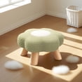 thumbnail image 1 of Sahpxhe Step Stool Flower Shape Wooden Stool,Small Round Solid Seat with Removable Cushion,Versatile Floor Footrest Step Stools for Living Room,Porch Green, 1 of 6