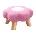 thumbnail image 1 of Sahpxhe Step Stool Flower Shape Wooden Stool,Small Round Solid Seat with Removable Cushion,Versatile Floor Footrest Step Stools for Living Room,Porch Purple, 1 of 6