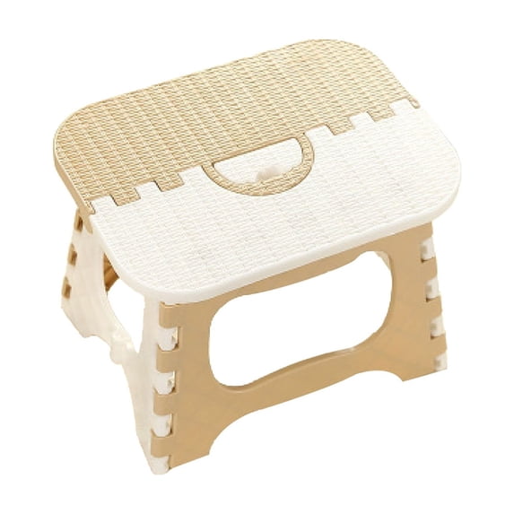 Sahpxhe Step Stool Foldable Portable Plastic Folding Step Stool,Lightweight Green Space-Saving Seat Kitchen Step Stool for Home,Office,Camping,Outdoor Khaki