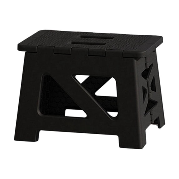 Sahpxhe Step Stool Heavy Duty Folding Step Stool Foldable,Plastic Camping Chair Collapsible Stool with Non-Slip Textured Top for Home Camping Outdoor Use Black