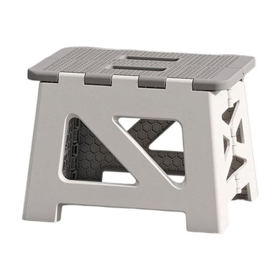 Sahpxhe Step Stool Heavy Duty Folding Step Stool Foldable,Plastic Camping Chair Collapsible Stool with Non-Slip Textured Top for Home Camping Outdoor Use Gray