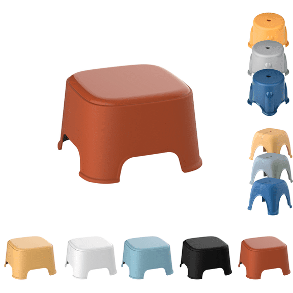 Sahpxhe Step Stool Plastic Mini Stool with Non-Slip Base,Stackable Small Home Footrest,Moisture-Proof Low Bathroom Porch Step Stool for Changing Shoes Red