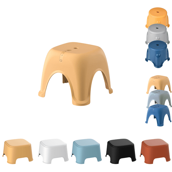 Sahpxhe Step Stool Plastic Mini Stool with Non-Slip Base,Stackable Small Home Footrest,Moisture-Proof Low Bathroom Porch Step Stool for Changing Shoes Yellow-C