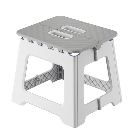 Sahpxhe Step Stool Portable Small Step Stool Foldable,Lightweight Plastic Low Camping Seat with -Slip Base,Easy to Store in Car Trunk,Under Bed Gray