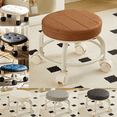 thumbnail image 1 of Sahpxhe Step Stool Rolling Low Stool with Caster Wheels,Padded Leather Seat Kitchen Step Stool,Mobile Creeper for Cleaning,Home,Garage Brown, 1 of 7
