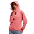 thumbnail image 1 of Sahpxhe Sun Protection Jackets for Women Hooded Full Zip Long Sleeve Lightweight Outdoor Cycling Sun Shirt with Thumb Holes Red XXXL, 1 of 7