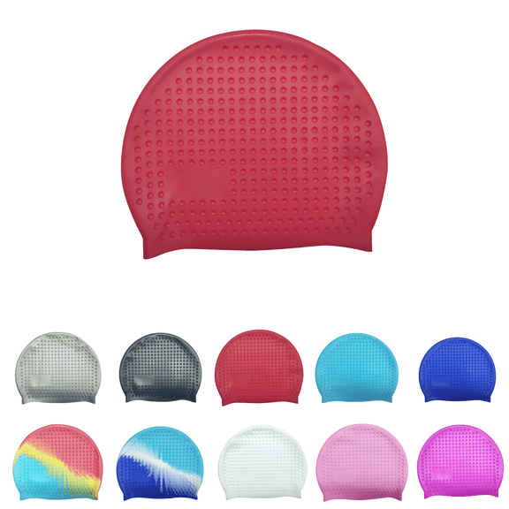 Sahpxhe Swim Cap Adult Silicone Swimming Cap with 3D Stereo Design, Non-Slip Water-Tight Fit with Ear Coverage for Comfortable Pool Training and Hair Protection H