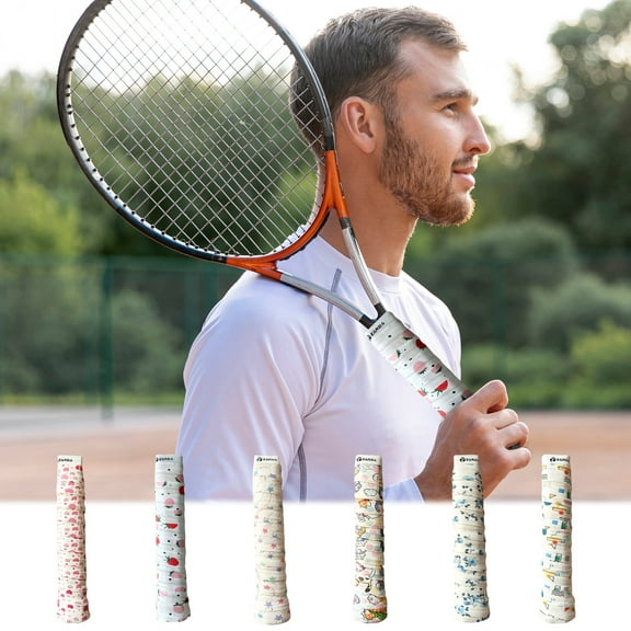 Sahpxhe Tennis Racquet Grip Tape,Instant Sweat Absorbing,Non-Slip Soft Handle Wrap,Shock-Absorbing Adhesive Tape for Sports Rackets,Fashionable Portable,433in C