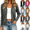 thumbnail image 1 of Sahpxhe Women's Hooded Cardigan Sweater Zip up Long Sleeve Loose Cropped Sweater Jackets Lightweight Casual Outwear Top Dark Gray S, 1 of 6