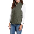 thumbnail image 1 of Sahpxhe Women's Quilted Vest Zip Up Stand Collar Sleeveless Lightweight Puffer Gilet Travel Outdoor Warm Padded Layering Jacket Army Green XL, 1 of 9
