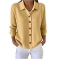 thumbnail image 1 of Sahpxhe Womens Cardigan Sweaters Loose Collared Long Sleeve Button up Knit Cardigan Casual Warm Sweater Coat for Fall Yellow S, 1 of 6