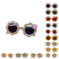 thumbnail image 1 of Sahpxhe Youth Sunglasses Cute Shape Flower Alphabet UV400 One Mirror Dual Use for Travel Brown, 1 of 7