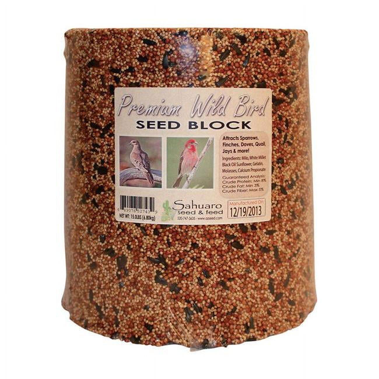 Sahuaro Seed Assorted Species Bird Food Block for Millet, 15 lbs