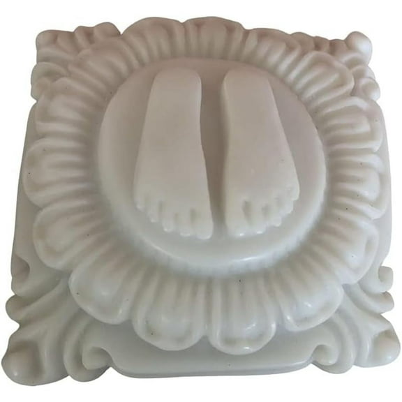 Sai Baba Charan Paduka White 4 Inch Religious Worship Statue Idol Home Temple Room Decorative Pooja/Puja Spiritual Showpiece Gift