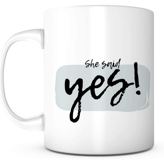 She Said Yes-11 Ounce Ceramic Mug, Engagement Mug, Couples Gift, Congratulations Coffee Mug, Fiance Wedding, Groom Bridal Shower Favor, Future Husband, Proposal Mug, Groom To Be, Gift for Engagement