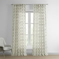 thumbnail image 1 of Saida Chocolate Embroidered Geometric Patterned Faux Linen Sheer Curtain (1 Panel), Saida Chocolate, 50W X 84L, 1 of 12