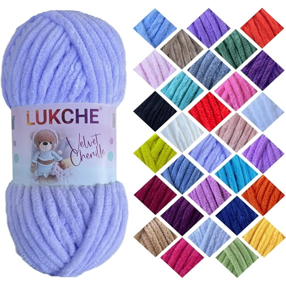 Saiendz Velvet Chenille Yarn Super Bulky 100% Polyester Baby Pink Yarn, 75.4 Yards