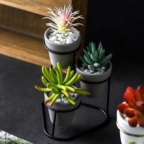 Saient Black and gold matte ceramic succulent flower pots for plants, medium-sized flower pots with drainage holes and stoppers, for cactus indoor plants, modern and simple decoration