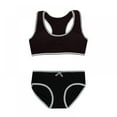 thumbnail image 1 of Saient Girl Underwear Soft Cotton Solid Print Casual Sports Training Bra Panties Sets, 1 of 5