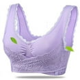 thumbnail image 1 of Saient Sexy Lace Bralette Solid Color Cross Side Buckle Bra Brassiere Wireless Push up Bras for Women, 1 of 7