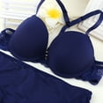 thumbnail image 1 of Saient Women Front Closure Lace Racer Back Racerback Push Up Bras Seamless Bra +Thong, 1 of 4