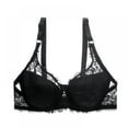 thumbnail image 1 of Saient Women Lace Bra Sexy Unlined Underwire Push Up Bra Lingerie Intimates Bralette Women Full Lace Brassiere Underwear Bras,Black,40B, 1 of 5