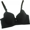 thumbnail image 1 of Saient Women Plus Size Bra Adjustable Brassiere Seamless Lingerie Push Up Bra C D Cup Bras,Black,38D, 1 of 4