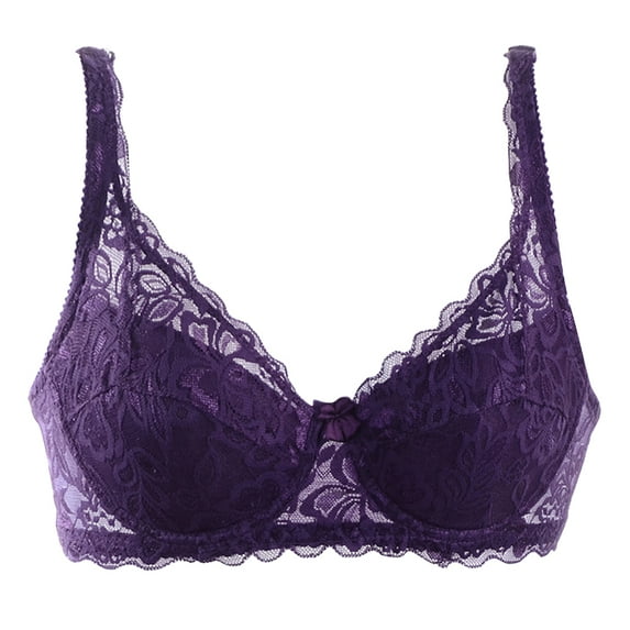 Saient Women Sexy Gather Push Up Bra Underwire 3/4 Cup Lace Brassiere Underwear