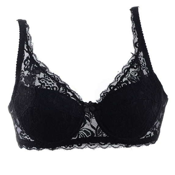 Saient Women Sexy Gather Push Up Bra Underwire 3/4 Cup Lace Brassiere Underwear