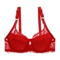 thumbnail image 1 of Saient Women Sexy Lace Bra Thin Section Gathered Bra Steel Ring Adjustable 3/4 Cup Bra, 1 of 3