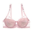 thumbnail image 1 of Saient Women Sexy Lace Bra Thin Section Gathered Bra Steel Ring Adjustable 3/4 Cup Bra, 1 of 4