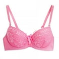 thumbnail image 1 of Saient Women Sexy Lace Lingerie Seamless Anti-light Breathable Thin Underwear Adjustable Push-up Bra Plus Size,Fuchsia,36B, 1 of 4
