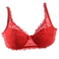 thumbnail image 1 of Saient Women Sexy Underwire Padded Up Embroidery Lace Bra 32-40B Brassiere Bra Push Up Bras,Red,34B, 1 of 8