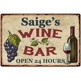 thumbnail image 1 of Saige's Rustic Wine Bar Sign Wall Décor Kitchen Gift 8 x 12 Matte Finish Metal 108120056350, 1 of 1