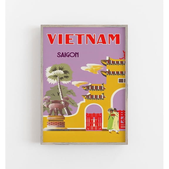 Saigon Vietnam Travel Poster, Unframed Paper Poster 8x10in