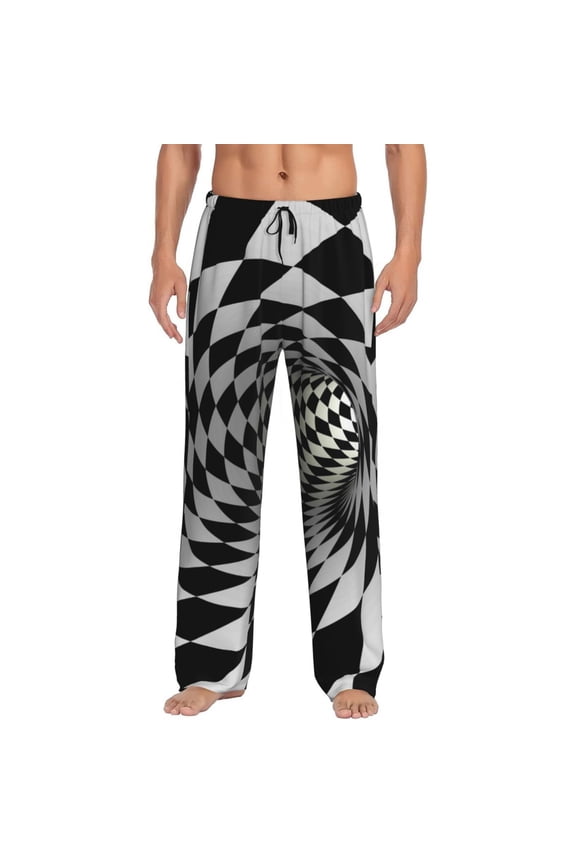3D Vortex Illusion Print Mens Pajama Pants for Men,Mens Lounge Pants,Funny Gifts for Men,Men's Pajama Bottoms-Large