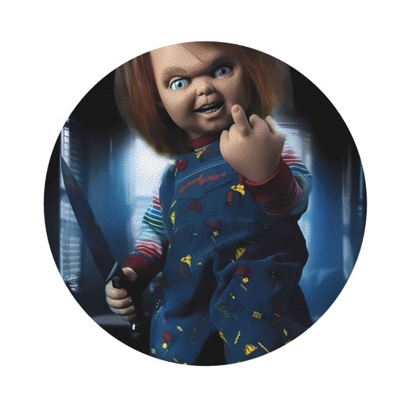 Saiise 4 Pcs Leather Coasters for Drinks Coaster Sets Drink Table Cup Coasters for Living Room Kitchen Coffee Decor,Chucky