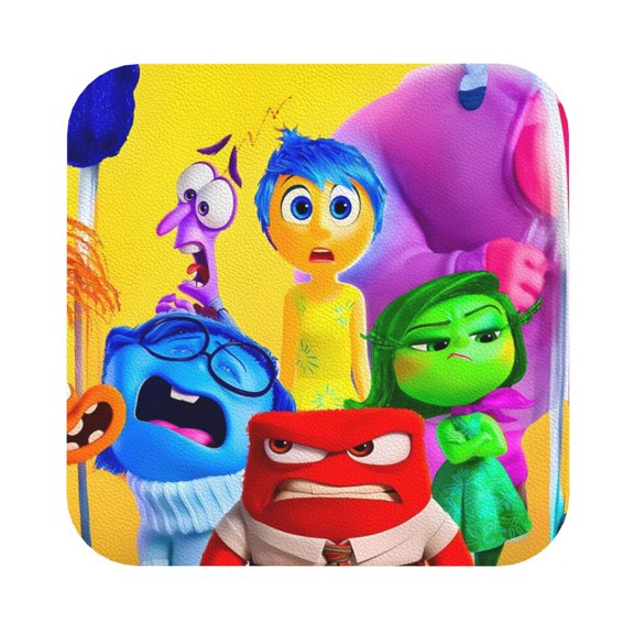 Saiise 4 Pcs Leather Coasters for Drinks Coaster Sets Drink Table Cup Coasters for Living Room Kitchen Coffee Decor,inside out 2