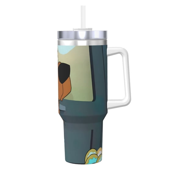 Saiise 40 oz Insulated Cup with Handle,Double Wall Vacuum Stainless Steel Tumbler, For Cold/Hot Drinks,Coffee Travel Mug for Car/Home/Office/Party/Camping- Scooby-Doo