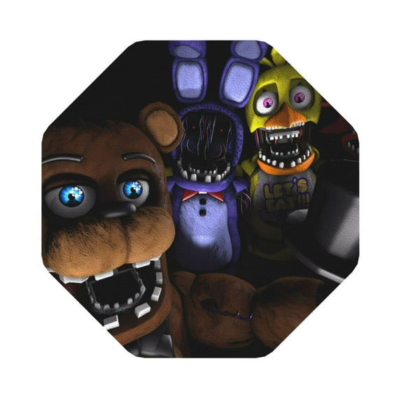 Saiise 6 Pcs Leather Coasters for Drinks Coaster Sets Drink Table Cup Coasters for Living Room Kitchen Coffee Decor,Five Nights At Freddy'S