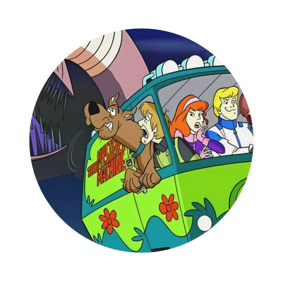 Saiise 6 Pcs Leather Coasters for Drinks Coaster Sets Drink Table Cup Coasters for Living Room Kitchen Coffee Decor,Scooby-Doo